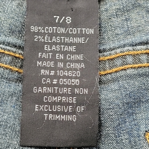 𝅺women's  Button Fly Jeans Mini Bootcut Low Rise Denim Dark Wash Size 8 - Picture 9 of 10